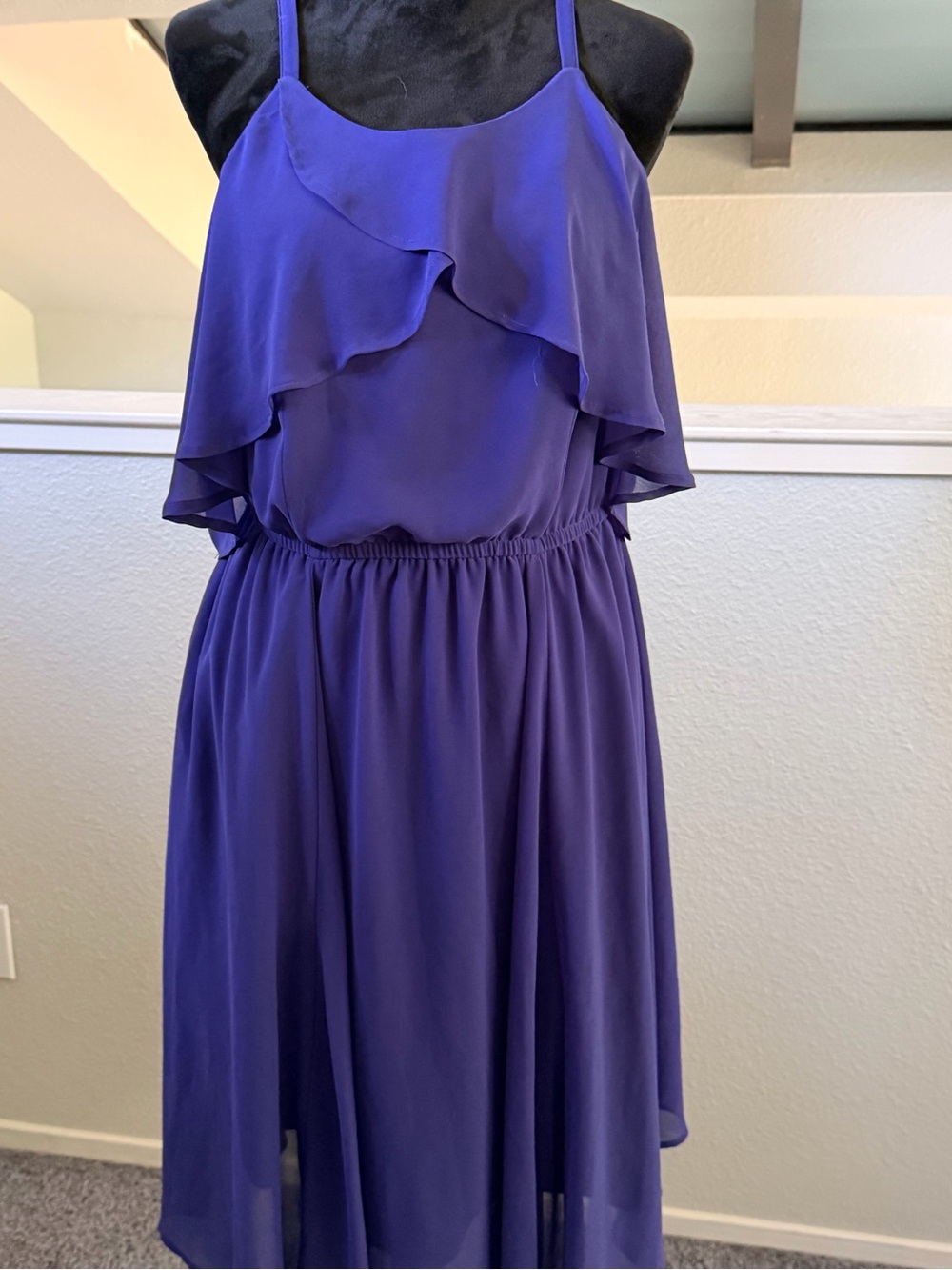 torrid Royal Purple Ruffle Midi Dress with Spaghetti Straps
